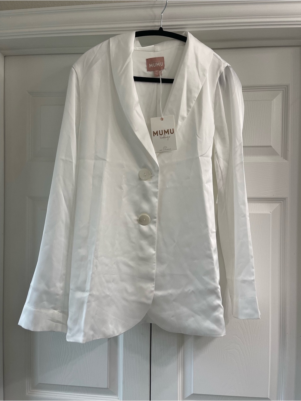 NWT Show Me Your Mumu Felix Blazer – Ivory Satin, Size M - Picture 3 of 3